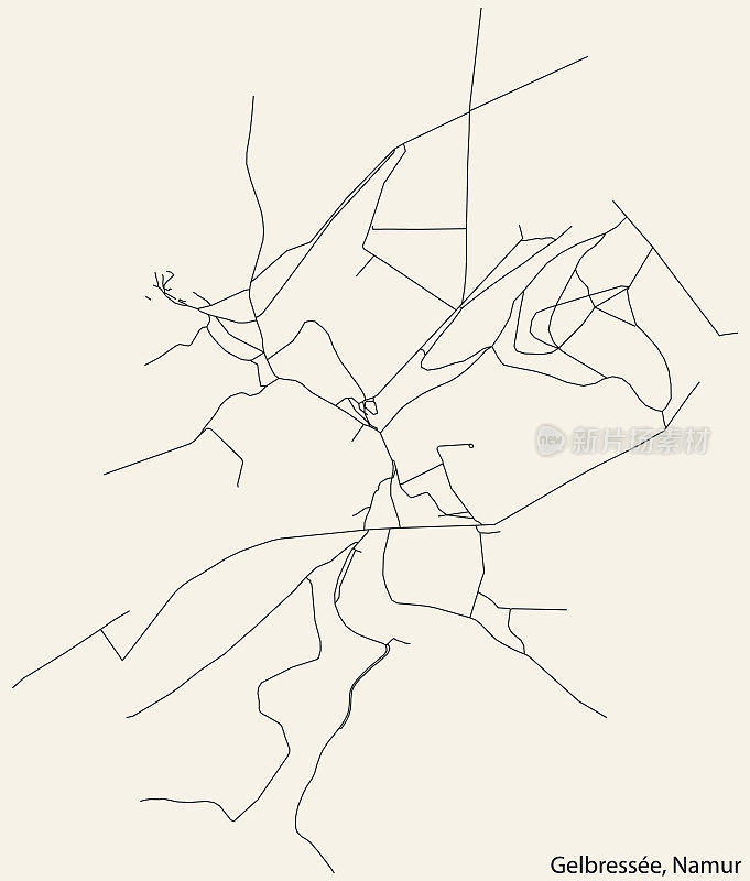 Street roads map of the GELBRESSÉE DISTRICT, NAMUR